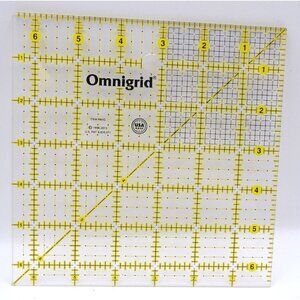 Omnigrid 6½ x 6½ inch Square Quilting Ruler ©1988 60° Angle Guilde Made in USA
